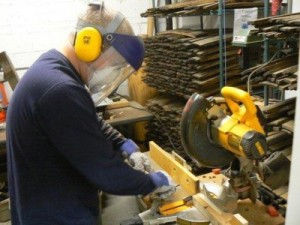 Whiskey barrel parts about to become Cleveland Whiskey fodder.