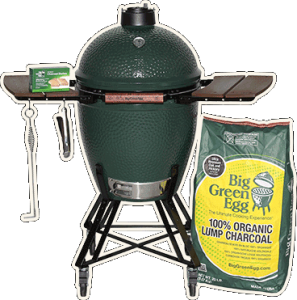 The Big Green Egg BBQ setup is what some lucky grand prize winner will receive.