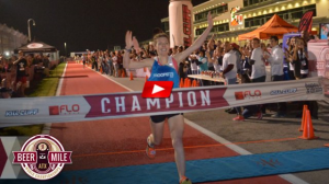 Elizabeth Herndon setting the new world record in the Beer Mile World Championships.