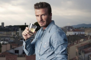David Beckham presumably preparing to throw back some Haig Club.